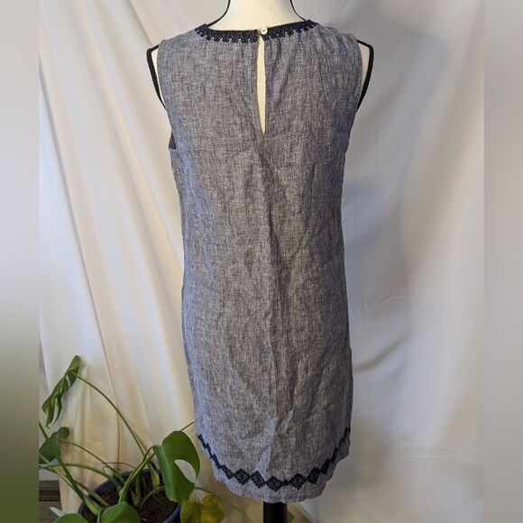 EUC - Artisan NY Sleeveless 100% Linen Sheath Dress - 2 - Picture 2 of 2